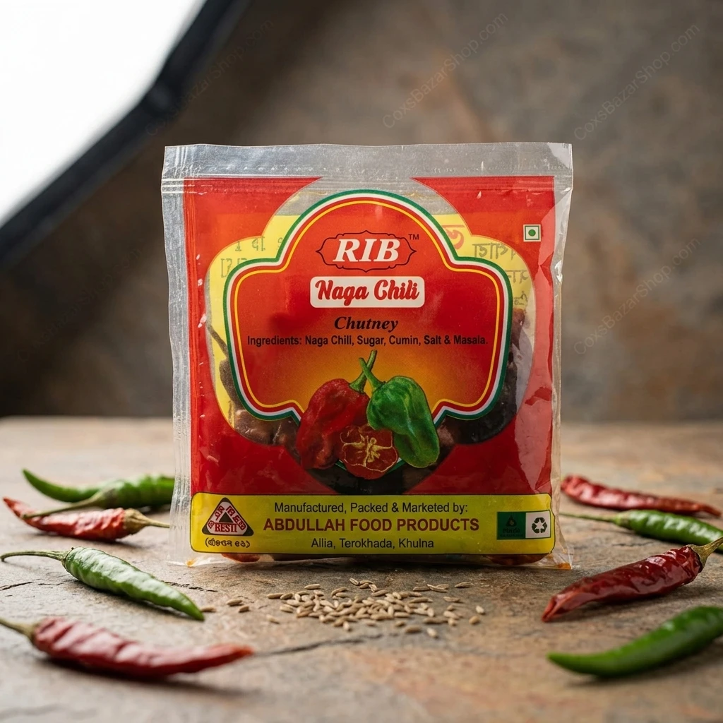 RIB-নাগা মরিচের চাটনী – ১৫ গ্রাম | ২০ প্যাকেট